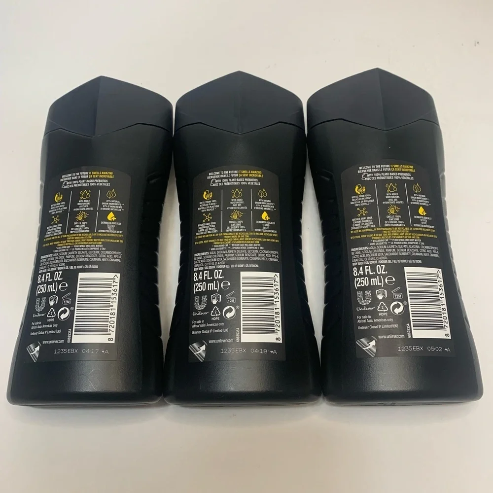 AXE Body Wash Africa Sandalwood 3 In 1 Fragrance 3-8.4 fl oz New